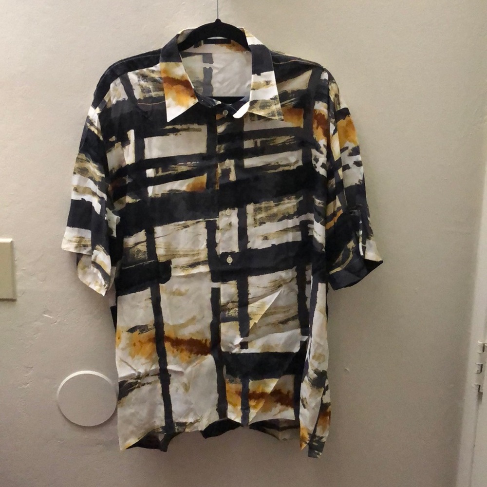 Funky Pattern Vintage Short Sleeve Button Down.